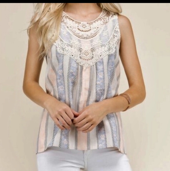 Tops - Small Pastel Strip Tank